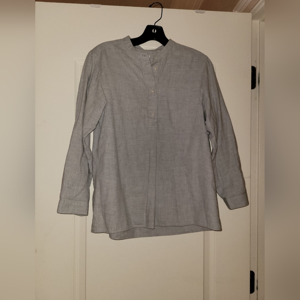 Uniqlo Grey Cotton Long Sleeve Shirt